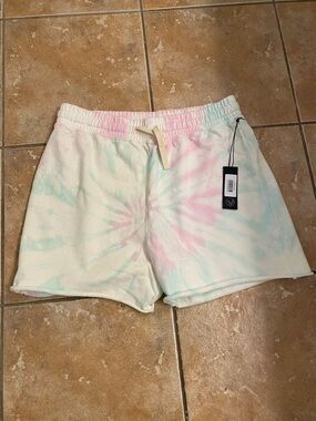 Pastel Tie-Dye Athletic Shorts - Pink & Blue